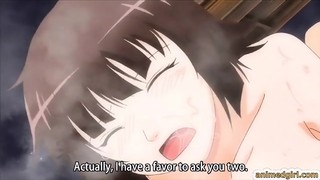 Busty japan anime vibrating her behind and wetpussy