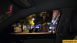 Big boobs ebony Julie hooked up and slammed in public at night