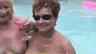 3 grannies take cumshots while on vacation