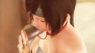Animated girl with stockings gets hot cumshot