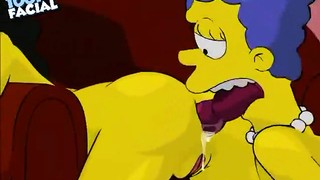 Marge Simpson and Homer have threesome
