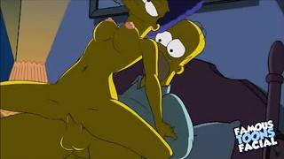 Dormindo Homer é fodido por Marge