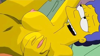 Marge Simpson gives Homer a blowjob