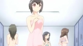 Chica en traje de baño dedos hentai coño