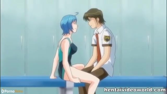Anime girl in swimsuit in porn hentai Â» PornoReino.com