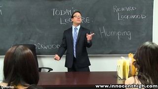 Schoolgirl fucking the teacher in the classroom