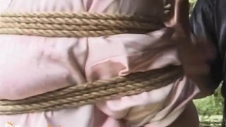 Japanese babe tied with her kimono Shibari