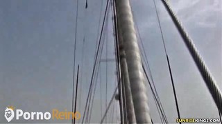 Blonde gives a bj on the boat