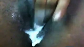 Young black pussy with a lot of fluids