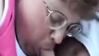 Fat old woman sucking a dick
