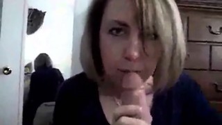 MILF expert sucking her husband's dick
