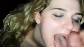 He cums in her mouth, she sucks his dick and she thanks him
