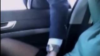 A stranger masturbates his wife in the car
