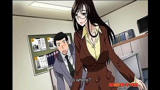 Um chefe Hentai sexy de meia-idade fode um empregado