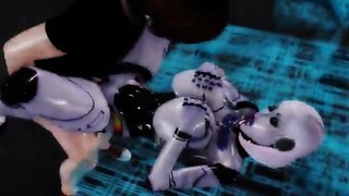 Robô com mamas grandes projetado para foder - animação 3D
