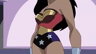 Captain America fucks Wonder Woman's pussy.