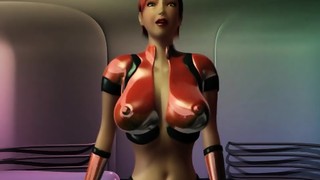 Busty Space Crewman Pregnant by Space Monster - 3D Animation