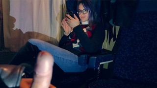 Cute girl sucks stranger's cock on train